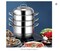 Cooking Steamer with 4 Tiers, 11-Inch Stainless Steel Steamer Pot with Tempered Glass Lid, Handles on Both Sides, 2 Steaming Septa Included, Dishwasher Safe, Ideal for Vegetable, Food, and Kitchen
